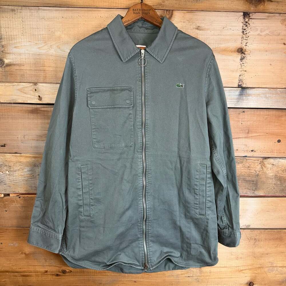 Lacoste Live CH5218 Jacket Size 41 Green Full Zip Workwear